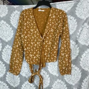 Leopard wrap shirt